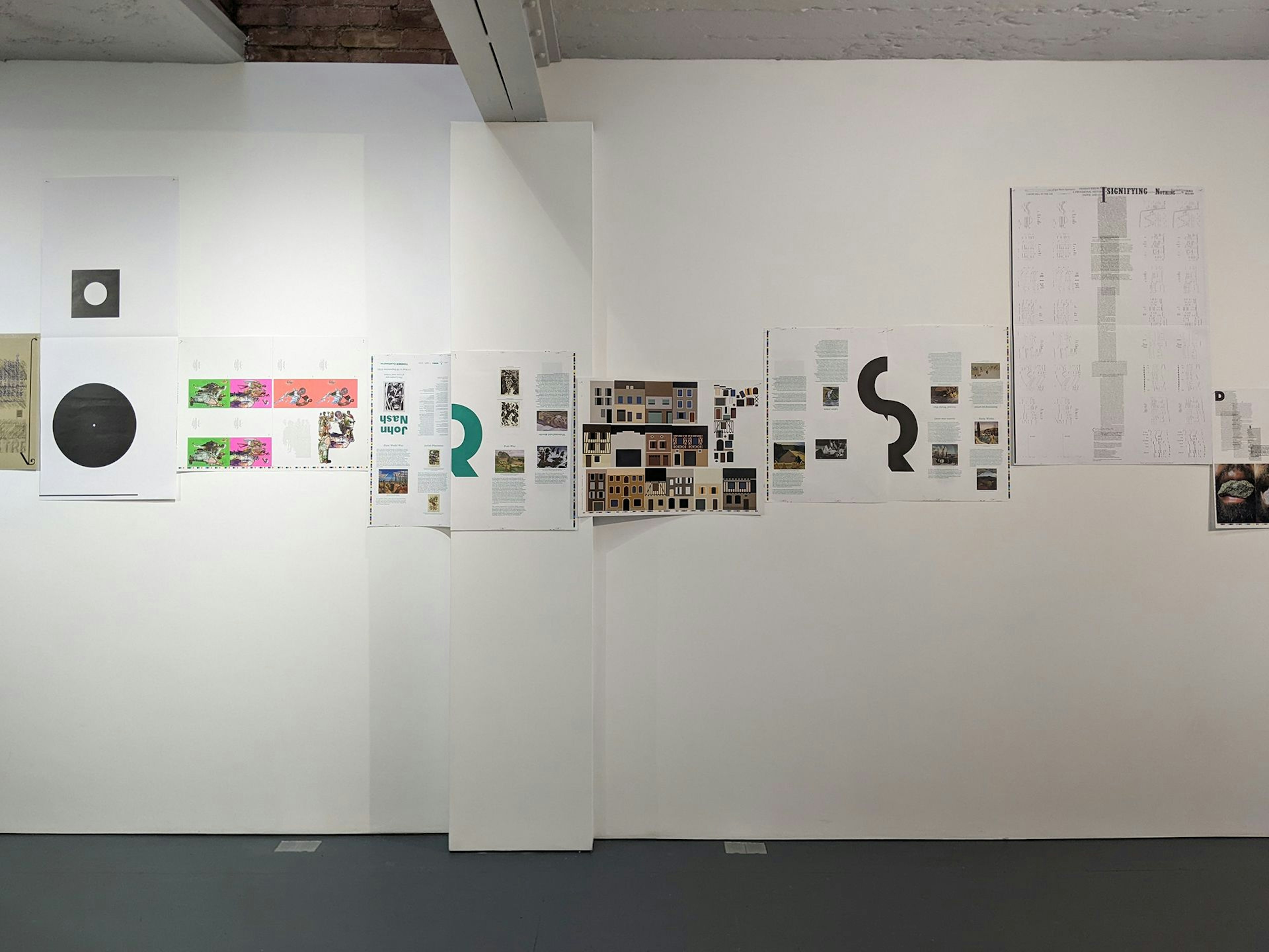 Imposed Alphabet, Fraser Muggeridge studio, installation view O-T  at No Show Space, 2023. O-T.